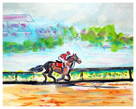 Betsy Drake Inside Track Horseracing 30 X 50 Inch Floral Comfort Floor Mat