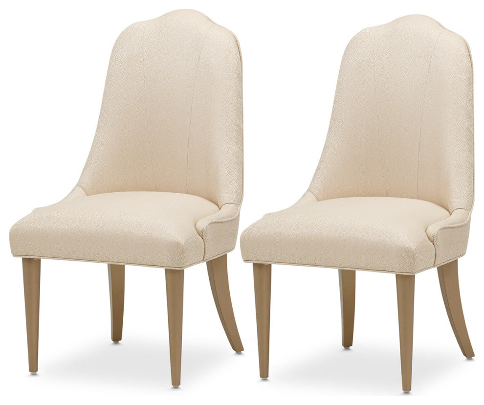 Malibu Crest Dining Side Chair, Set of 2 - Sahara/Burnished Gold