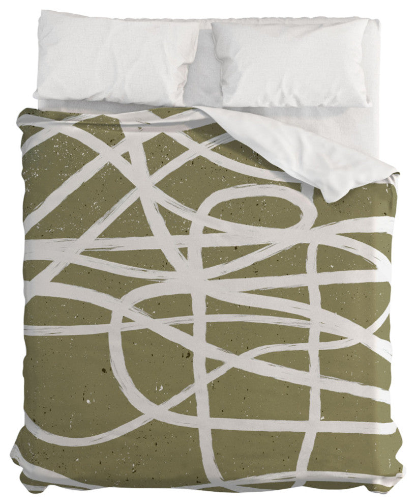 Deny Designs Ninola Design Japandi Minimal Marker Beige Bed in a Bag, King