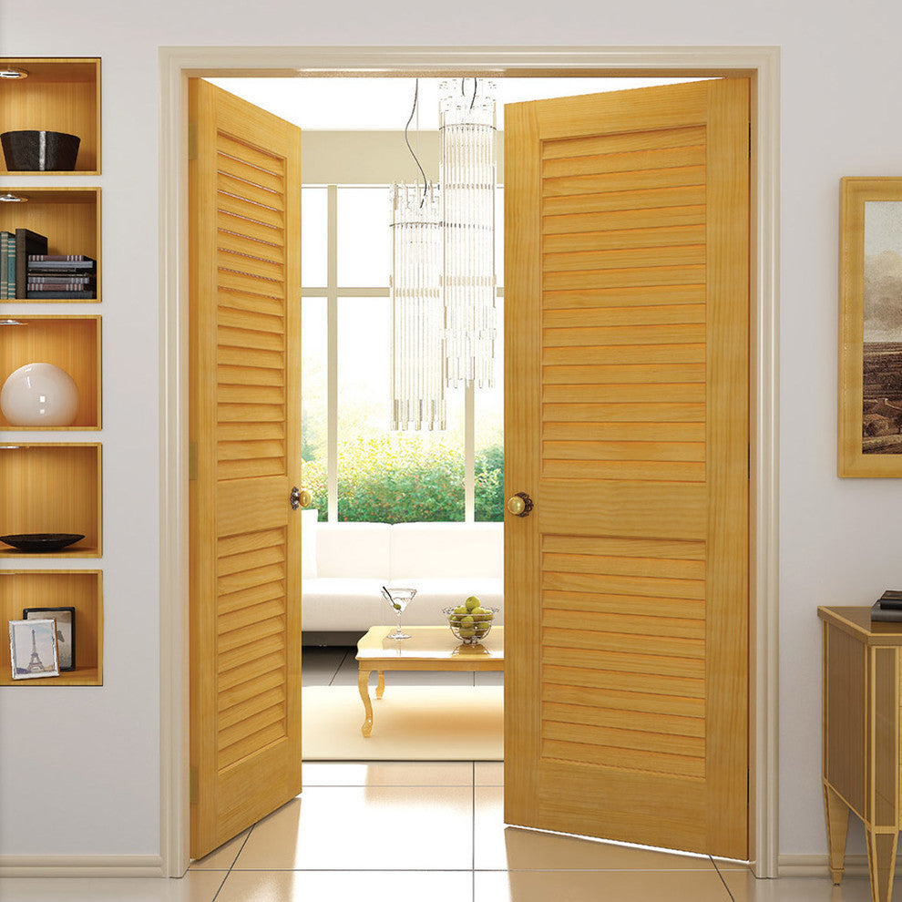 Kimberly Bay Louver Interior Door Slab, Clear, Pine, Solid, 80"x24"x1.375"