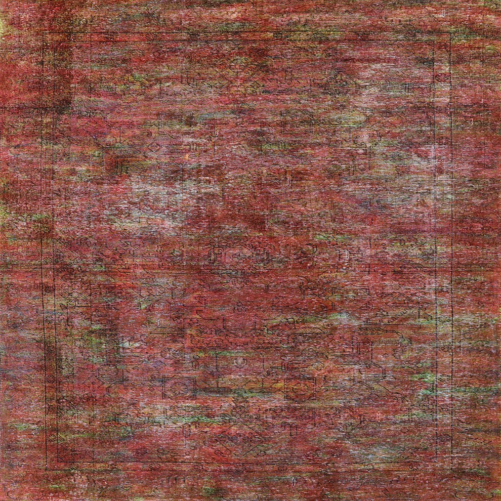 Ahgly Company Indoor Square Mid-Century Modern Area Rugs, 8' Square