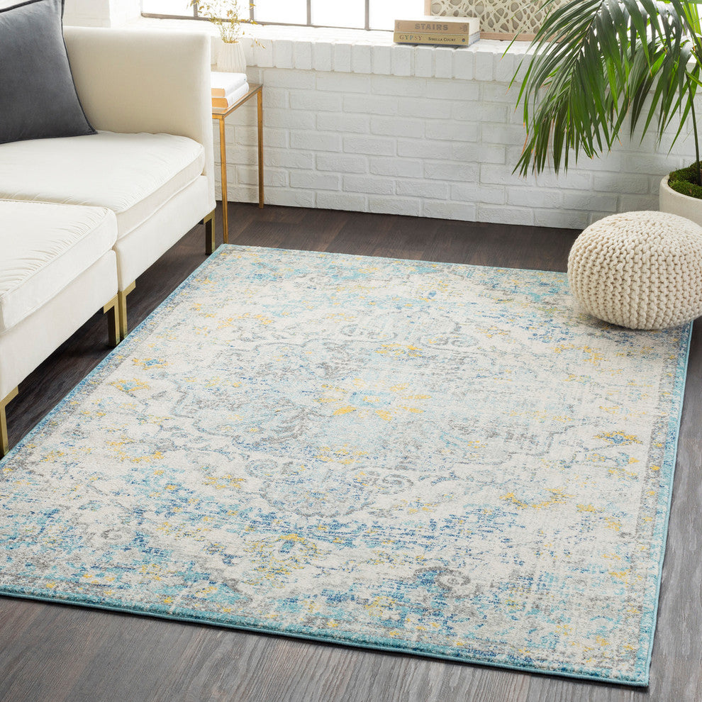 Harput Updated Traditional Beige, Saffron Area Rug, 3'11"x5'7"