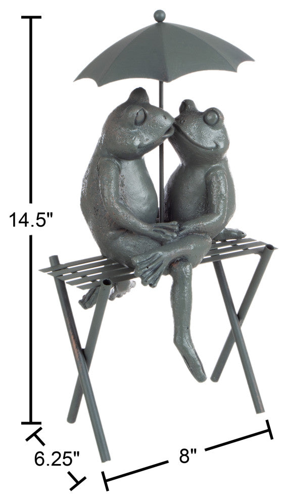 Frog Couple Statue-Resin Romantic Animal Figurine by Pure Garden