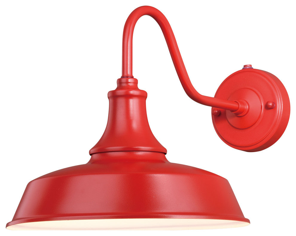 Dorado 1 Light Barn Outdoor Wall Lantern, Red/White, 12"x11.5"x18"