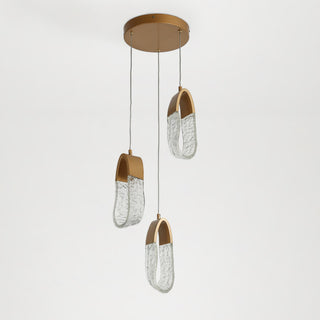 LNC Cleistocactus 3-Light 11.8" Modern Cluster Loop Chandelier, Gold