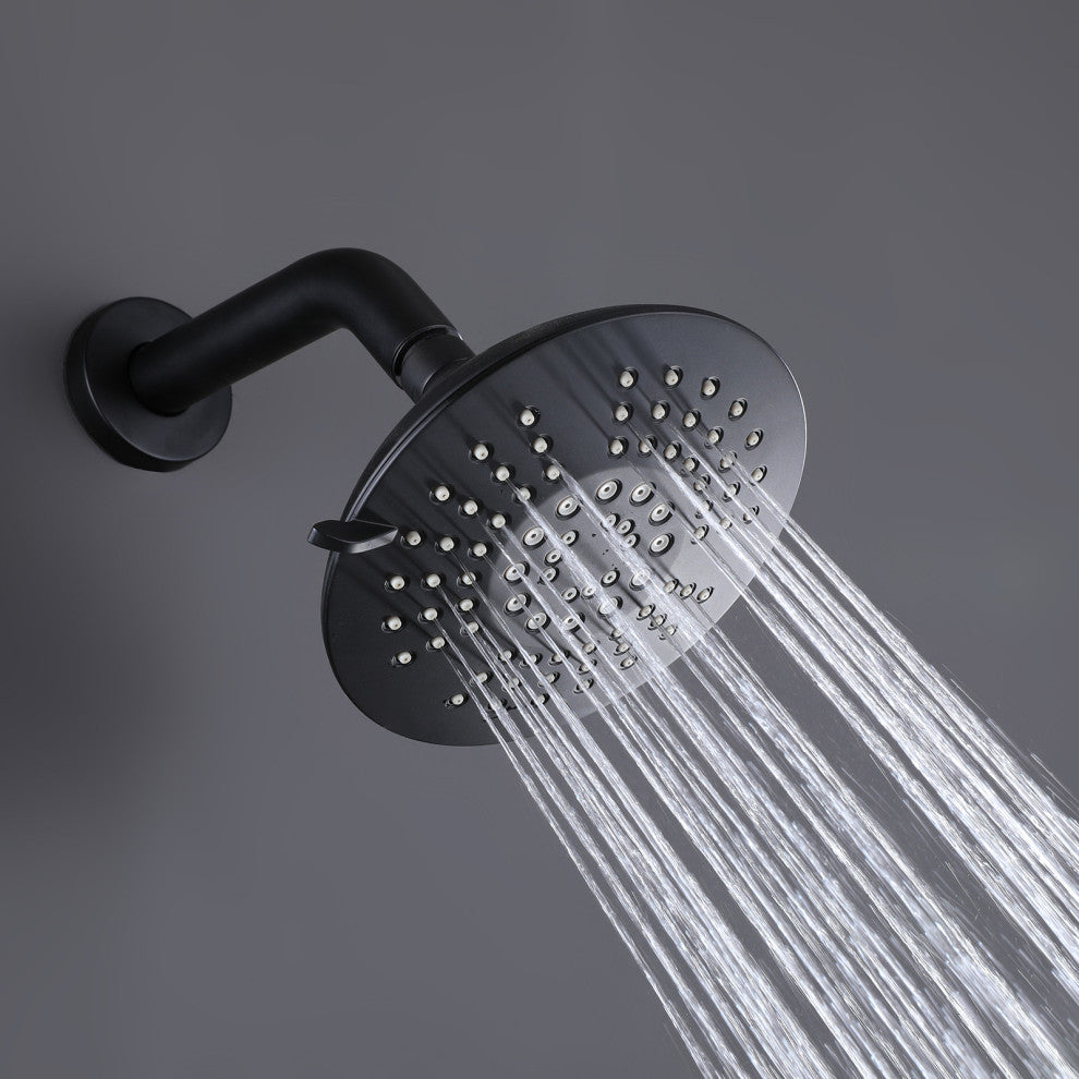 Pressure Balanced 5-Function Shower Faucet with Rough-in Valve, Matte Black