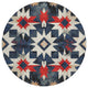 Machine Washable Indoor/Outdoor Chantille ACN1893 Navy 8' x 8' Round Rug