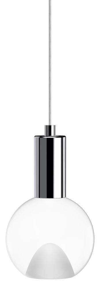 Globe Small 5" Clear Acrylic Single Pendant - Polished Chrome Socket