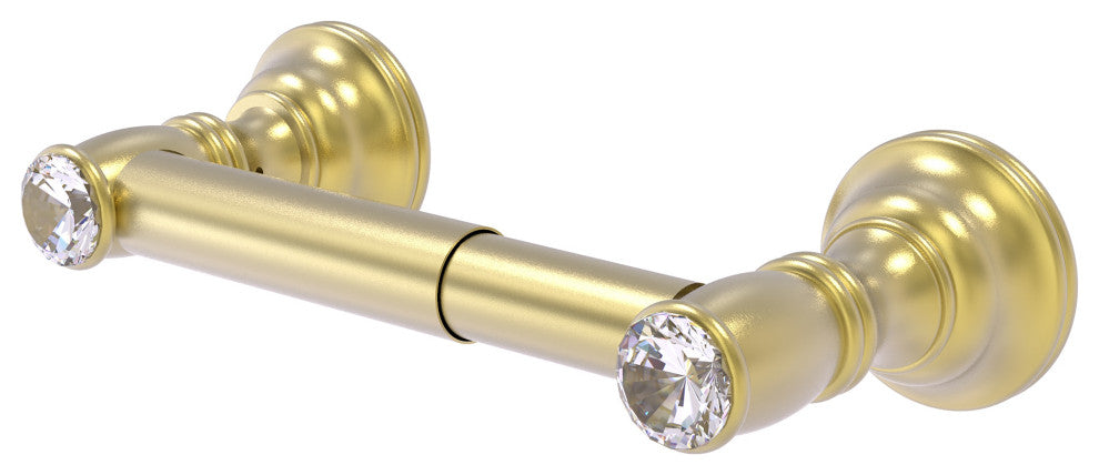 Carolina Crystal 2 Post Toilet Tissue Holder, Satin Brass