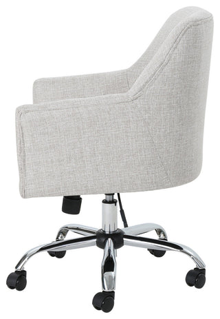 GDF Studio Morgan Mid-Century Modern Fabric Home Office Chair with Chrome Base, Beige