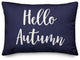 Hello Autumn Lumbar Pillow, Navy, 14"x20"