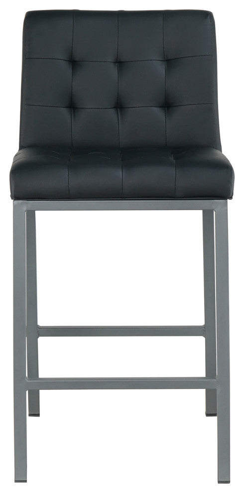 2-set Foam Modern Design Dining Chair, Metal Legs, Black Pu