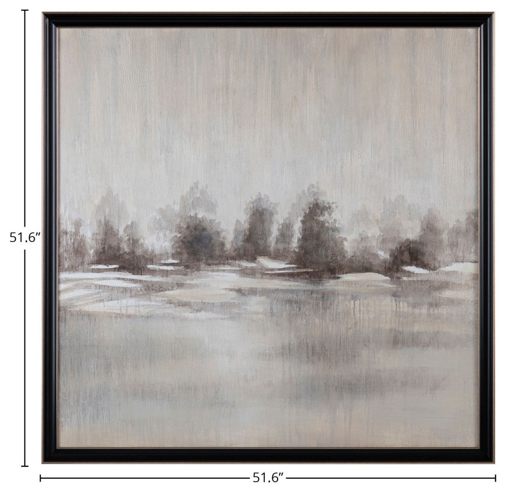 Shaded Escape Canvas Wall Art With Black and Champagne Frame