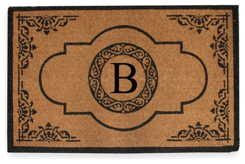 Hand Crafted Abrilina 36"x72" Coir Double Doormat Monogrammed, B