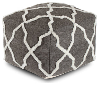 Diamond Joe 24"x24"x17" Gray/Ivory Pouf