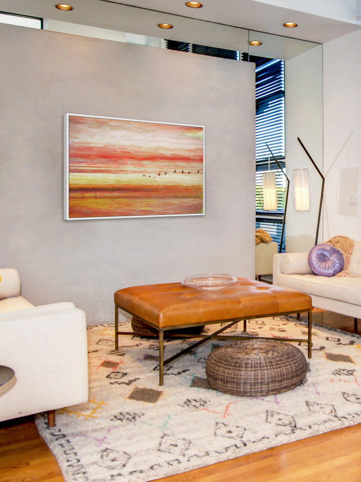 "Flying South" Floater Framed Painting Print on Canvas, 36"x24"