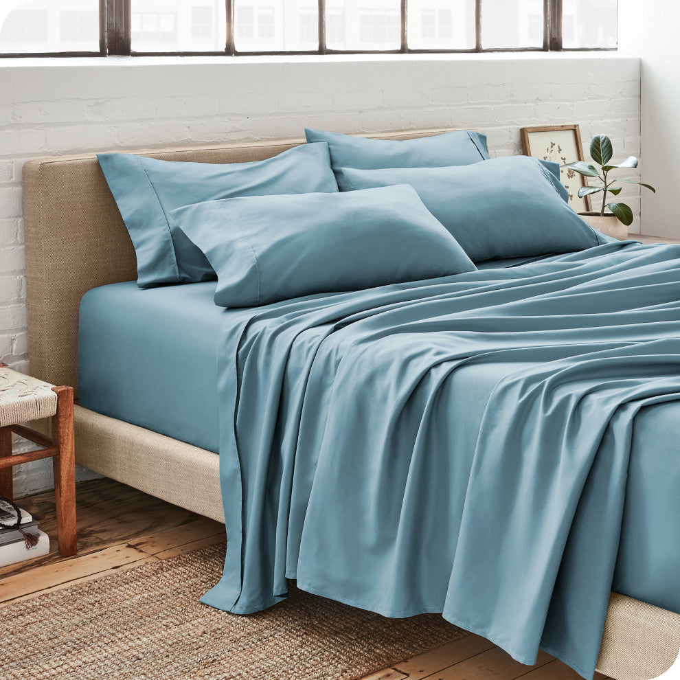 Bare Home 7-Piece Microfiber Sheet Set, Coronet Blue, Split King