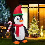 8Feet Lighted Inflatable Penguin Decor