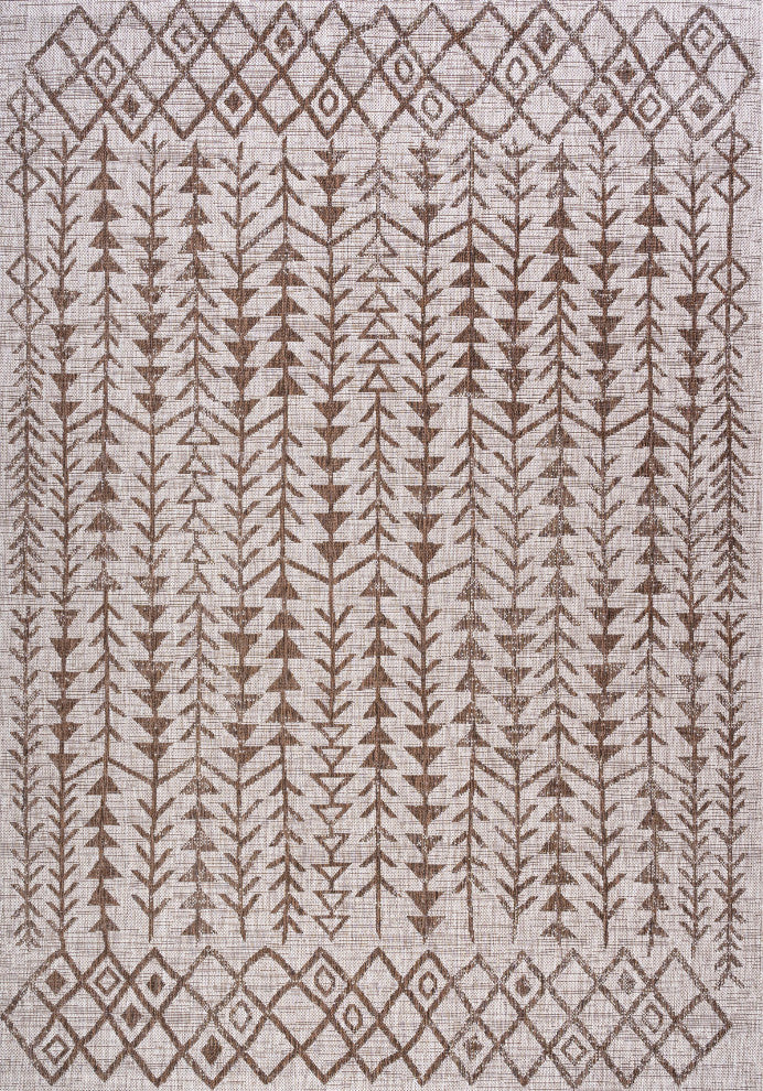 Tokay Bohemian Geometric Indoor/Outdoor Area Rug, Beige/Brown, 3' x 5'