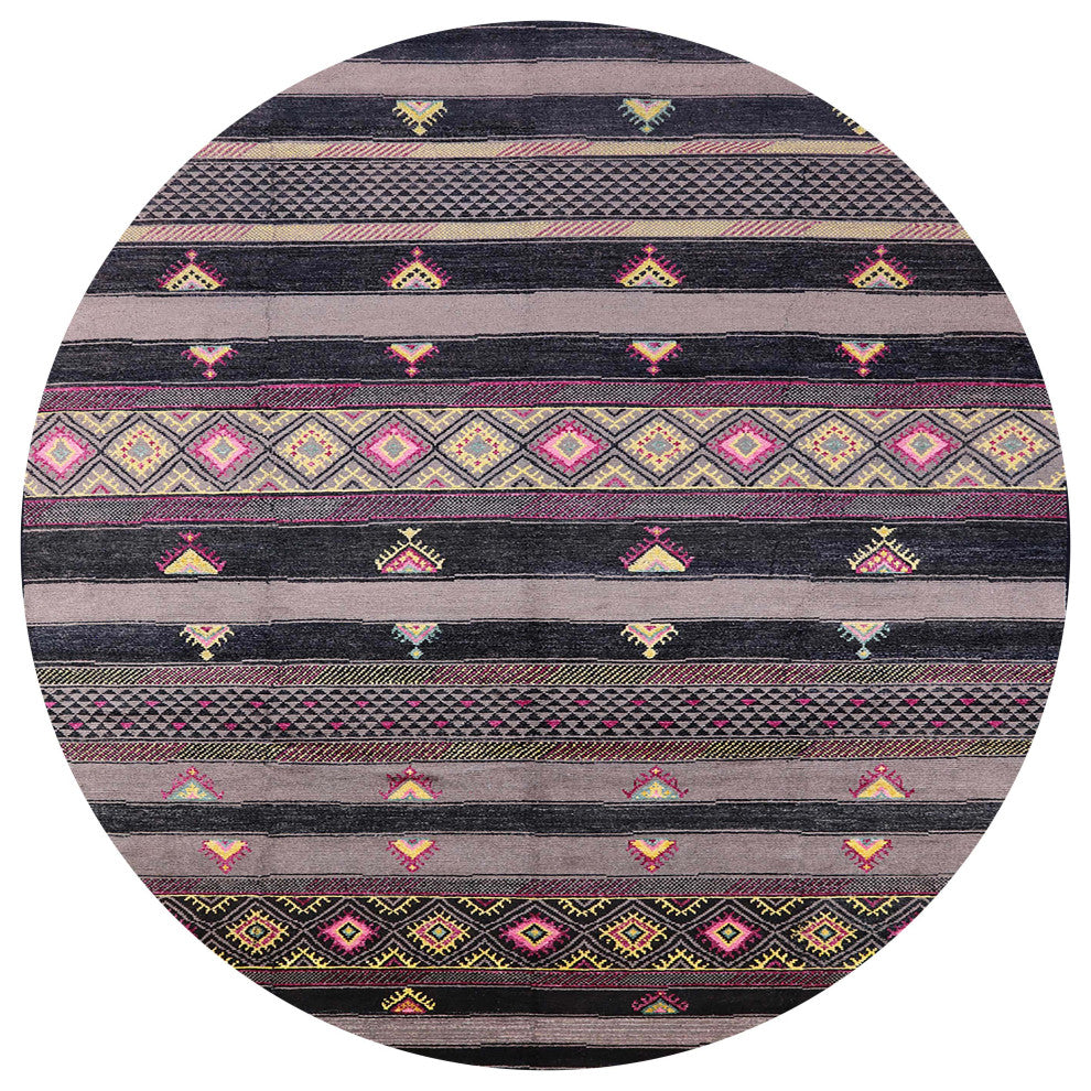Ahgly Company Indoor Round Mid-Century Modern Area Rugs, 4' Round