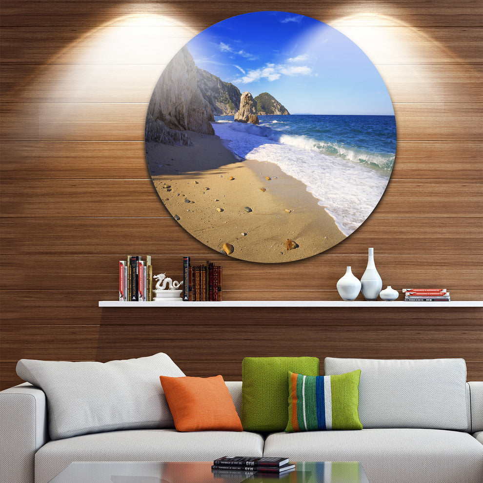 Portoferraio Sansone Sorgente Beach, Landscape Round Wall Art, 11"