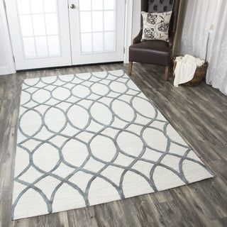 Rizzy Home Caterine CE9482 Khaki Trellis Area Rug, Rectangular 9'x12'