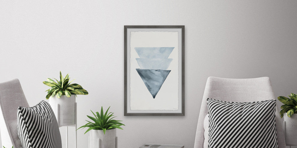 "Triangles Overlap" Framed Painting Print, 24"x36"