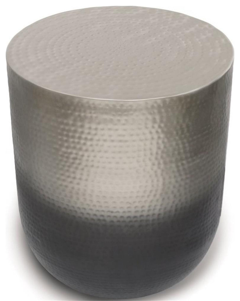 Nova Boho 19" Wide Metal Metal Side Table, Silver Ombre, Fully Assembled