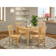Oxno5-Oak-W, 5-Piece Kitchen Table, Square Table and 4 Kitchen Dining Chairs