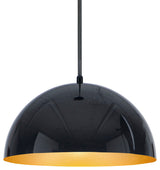 ET2 E24902 Hemisphere 14"W LED Pendant - Gloss Black / Gold