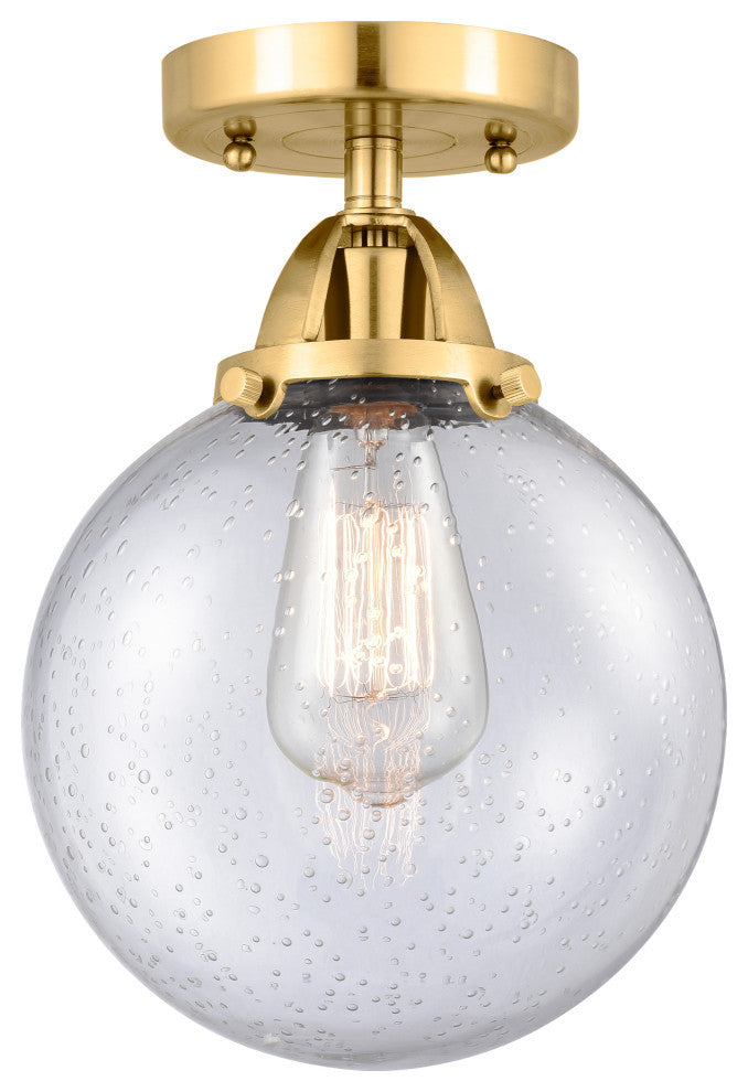 Beacon Semi-Flush Mount, Satin Gold, Seedy, Seedy