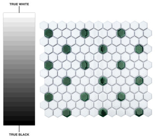 Metro Ion 1" Hex Emerald Dot Porcelain Floor and Wall Tile