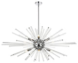 Samuel 46" Crystal Rod Pendant, Chrome