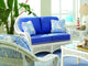 Regatta Love Seat in White, Baja-Lemon Fabric