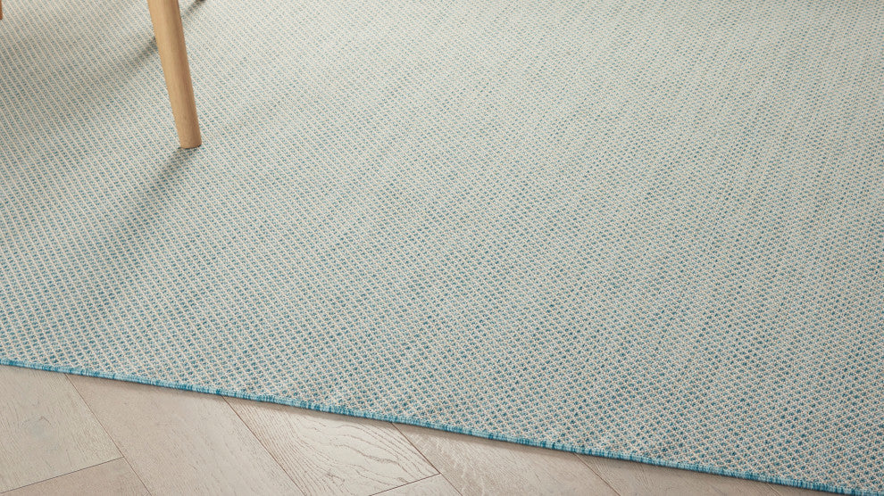Nourison Courtyard 7' x 10' Ivory Aqua Modern Area Rug