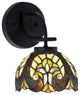 Cavella 1 Light Wall Sconce, Matte Black Finish, 7" Ivory Cypress Art Glass