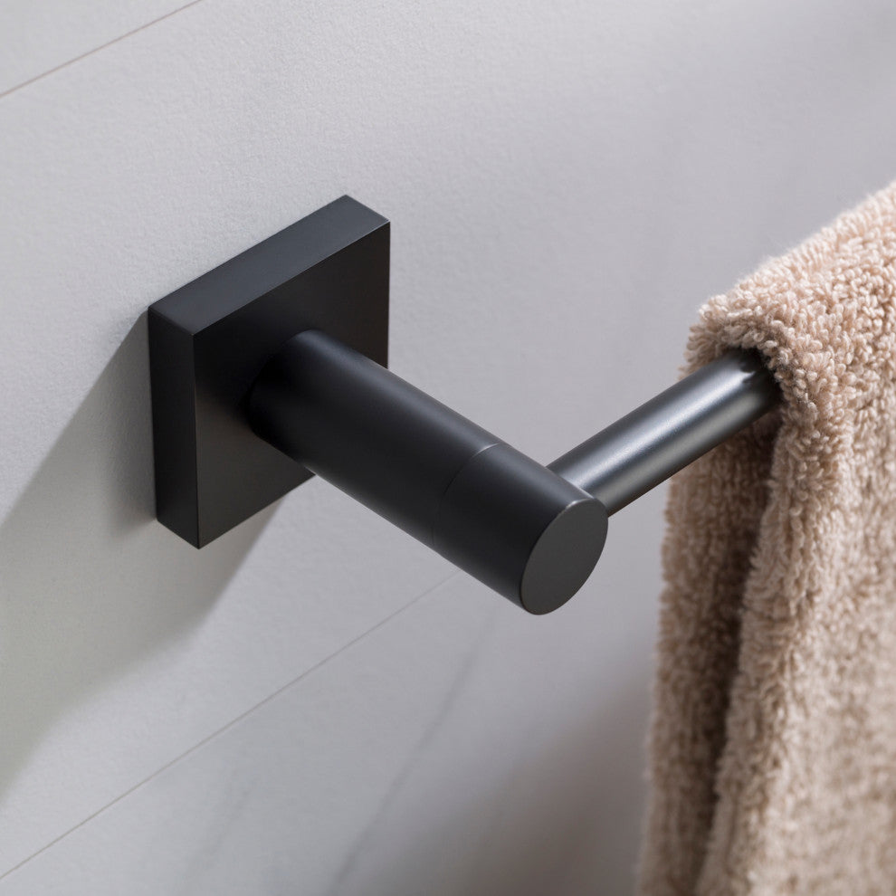 Ventus Bathroom 18" Towel Bar, Matte Black