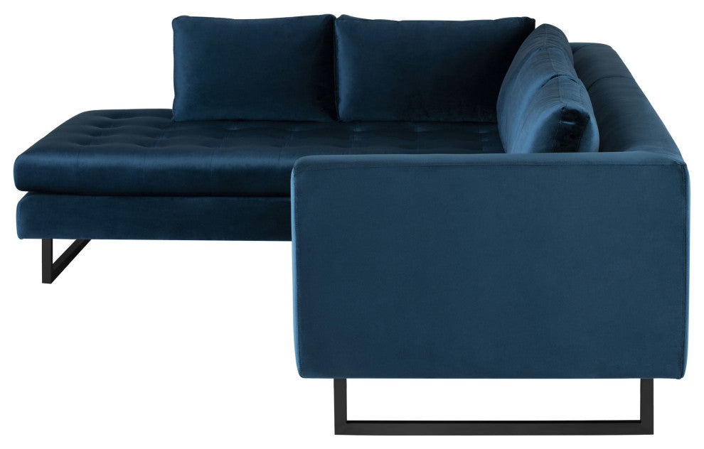 Janis Midnight Blue Fabric Sectional Sofa, HGSC522