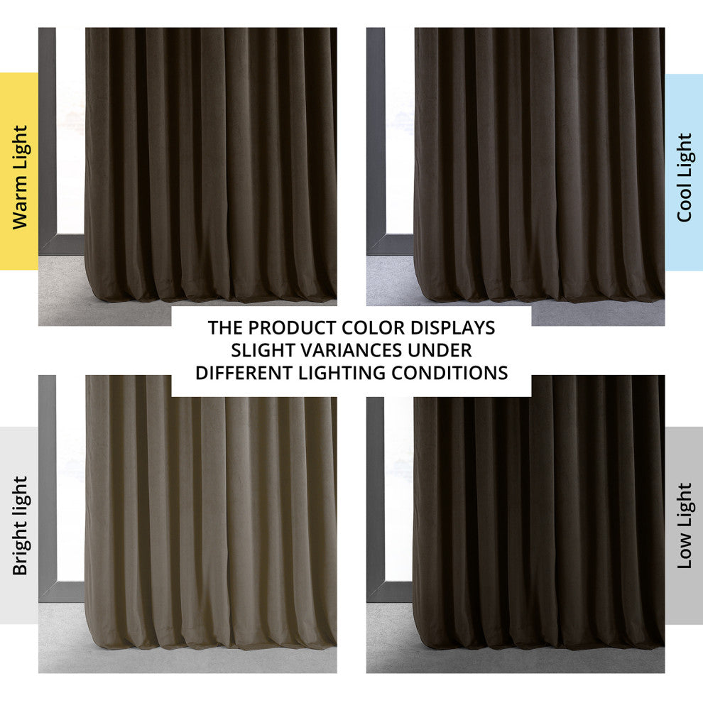 Signature Java Doublewide Blackout Velvet Curtain Single Panel, 100"x120"