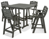 Polywood Nautical 5-Piece Bar Set, Slate Gray
