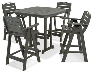 Polywood Nautical 5-Piece Bar Set, Slate Gray