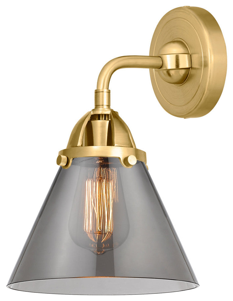 Large Cone Sconce, Satin Gold, Plated Smoke, Plated Smoke