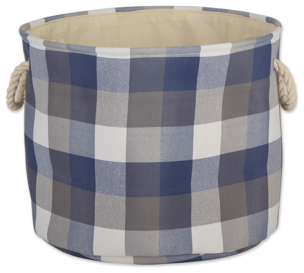 DII Polyester Bin Tri Color French Blue Round Large 15"x16"x16"