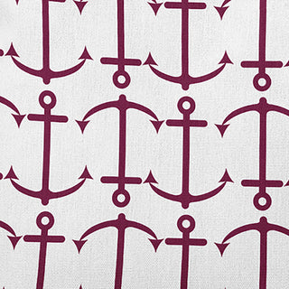 Anchor Pattern Polyester Indoor Pillow, Maroon Red, 20"x20"