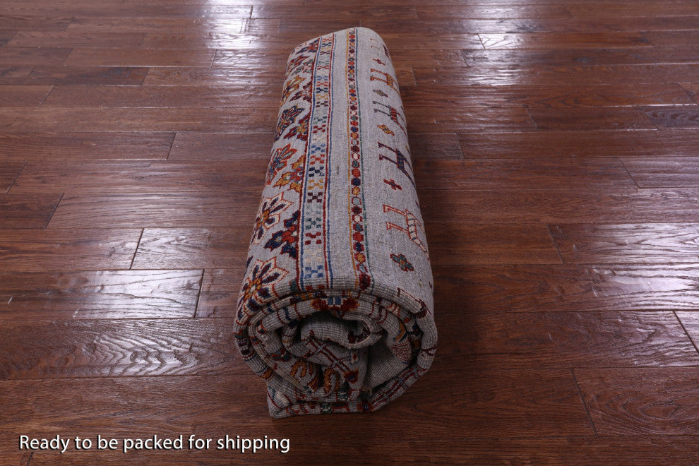 6' 3" X 9' 8" Persian Gabbeh Tribal Handmade Wool Rug Q11063