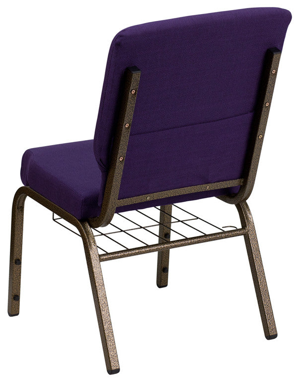 18.5''W Chair in Royal Purple Fabric with Cup Book Rack