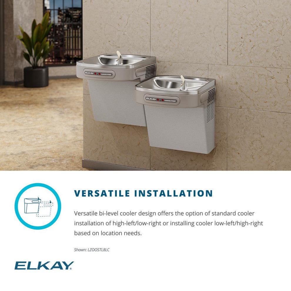 Elkay ADA Cooler Dual Hands Free Activation Refrigerated Stainless