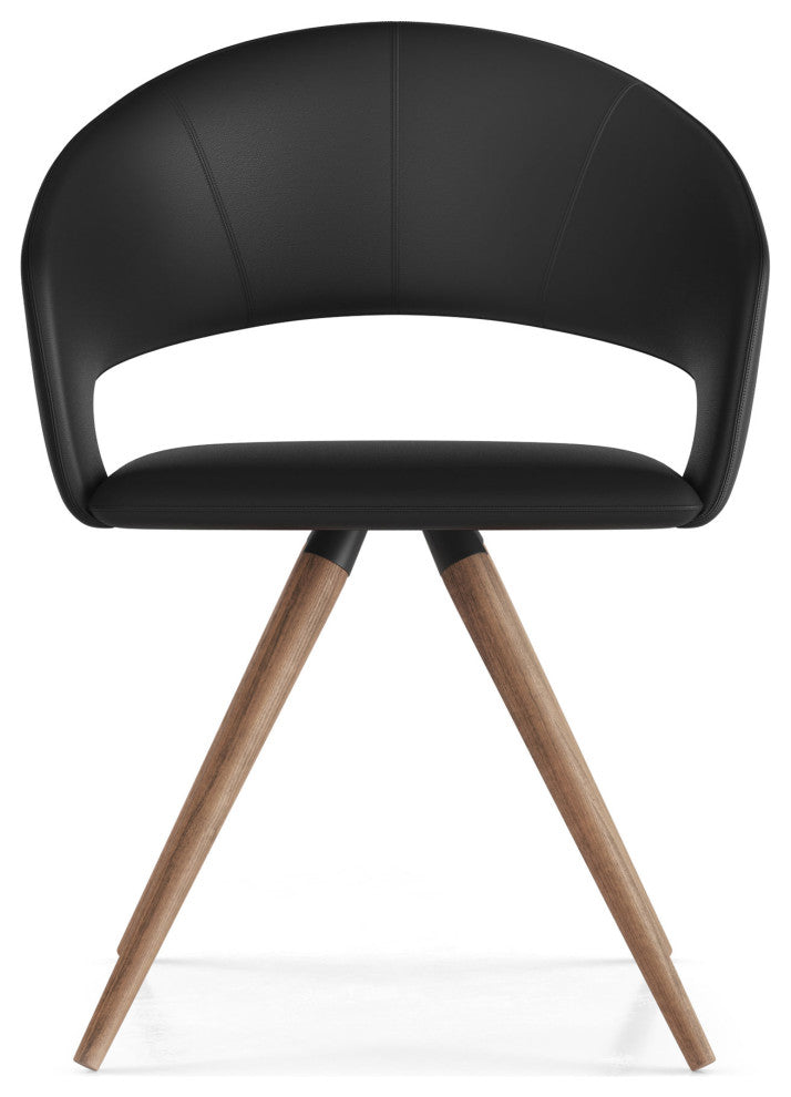 Icarus Dining Chair, Black Eco Leather