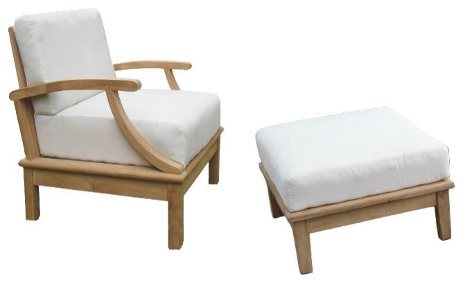 2-Piece Sack: Sofa Lounge Arm Chair, Ottoman With Natural Sunbrella Cushion