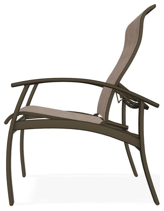 Belle Isle Sling Adjustable Outdoor Dining Chair, Augustine Fennel/Beachwood